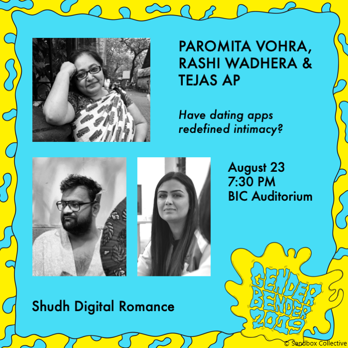 GI_Bangalore's tweet photo. This evening at #GenderBender 2019: A talk on feminist literature, a discussion on love in the time of Tinder, and a gender bending belly dance!

6 pm, 7:30 pm &amp; 9 pm | @BIC_Blr 
Entry free!

#MMBangalore #GenderBender #SandboxCollective #genderfestival #gender
@Sandboxcollect https://t.co/sXCQCflD3N
