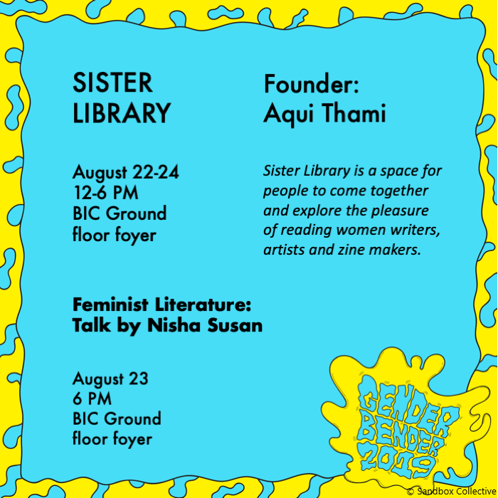 GI_Bangalore's tweet photo. This evening at #GenderBender 2019: A talk on feminist literature, a discussion on love in the time of Tinder, and a gender bending belly dance!

6 pm, 7:30 pm &amp; 9 pm | @BIC_Blr 
Entry free!

#MMBangalore #GenderBender #SandboxCollective #genderfestival #gender
@Sandboxcollect https://t.co/sXCQCflD3N