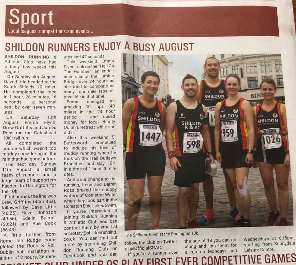 OfficialSRAC's tweet photo. August run round-up... Well done all! https://t.co/3s5LukAhG2