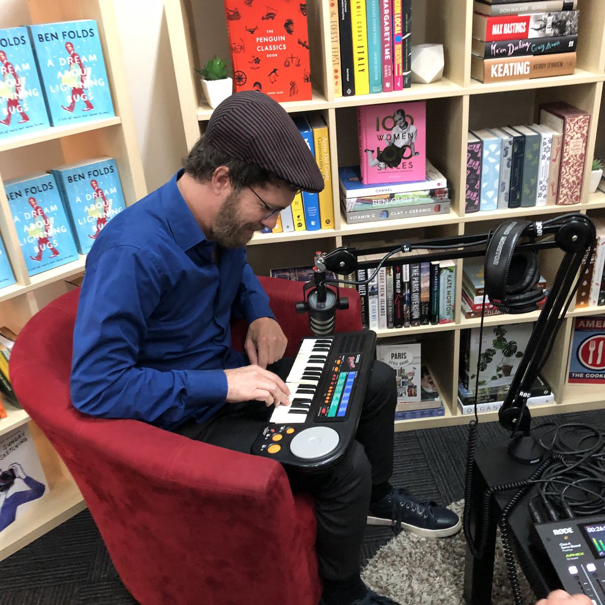 disco2008's tweet photo. Had such an amazing time today with special guest music nerds @hello_jadey and @hillsonghoods interviewing @BenFolds for the Booktopia podcast! They hit it out of the park and he gave an impromptu Casio performance too! https://t.co/ry5YyVDIFU