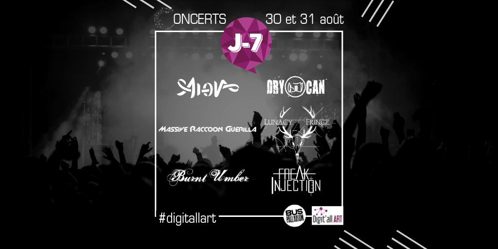 digit_all_art's tweet photo. 🔥J-7🔥 [🎸🎶🎤 #Concerts | 30 et 31.08 | @BusPalladiumoff] 👉🏻 https://t.co/gxiGTYvroJ organisés par #digitallart en collab avec #buspalladium :
▼ 30.08 : #Aion #MassiveRaccoonGuerilla #BurntUmber
 ▼ 31.08 : #DryCan #LunacyFringe #FreakInjection
👉🏻 @ bientôt !
@digit_all_art https://t.co/GXxZ2je4pk