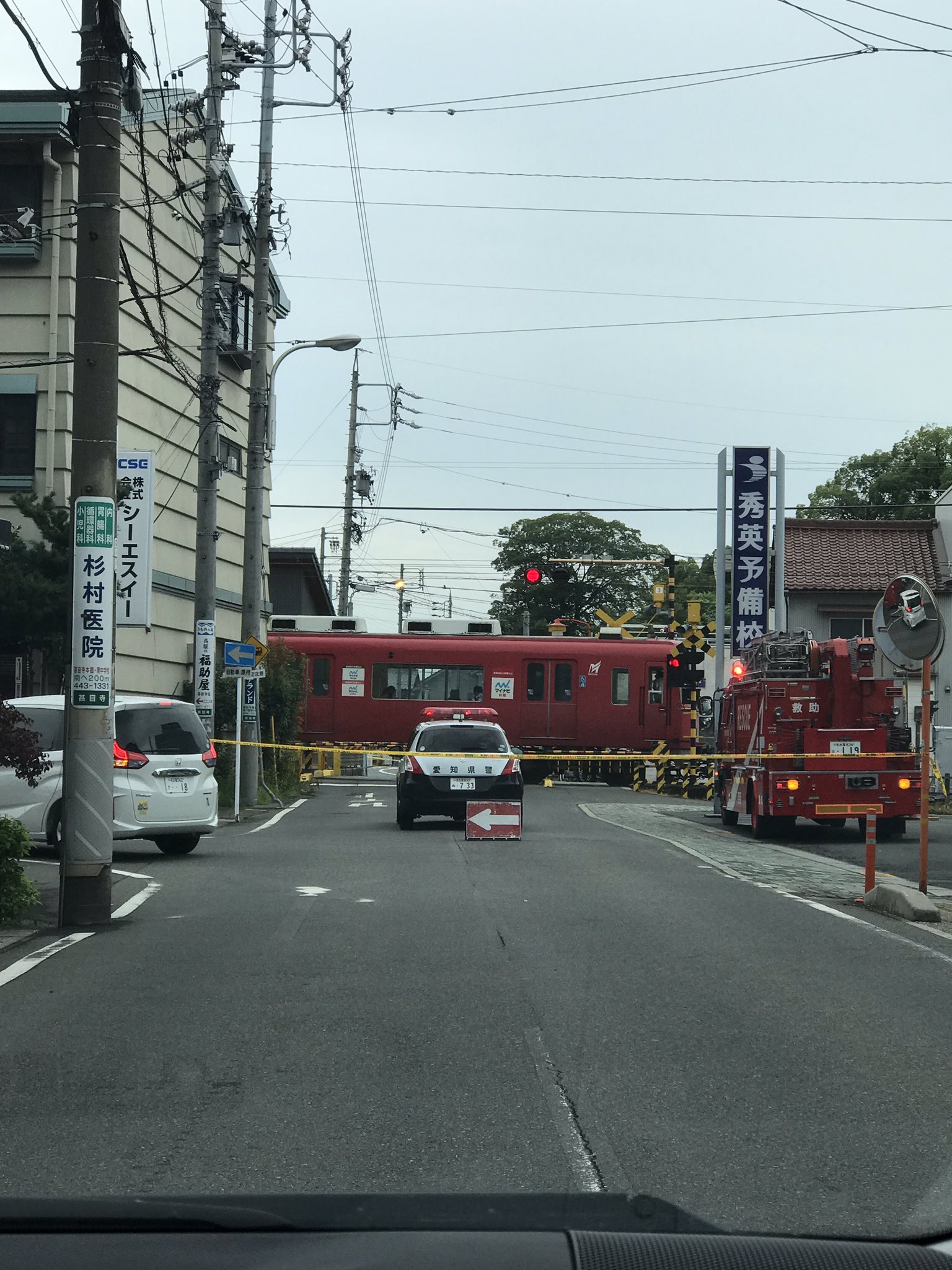 津島線の甚目寺駅～七宝駅間で人身事故が起きた現場の画像