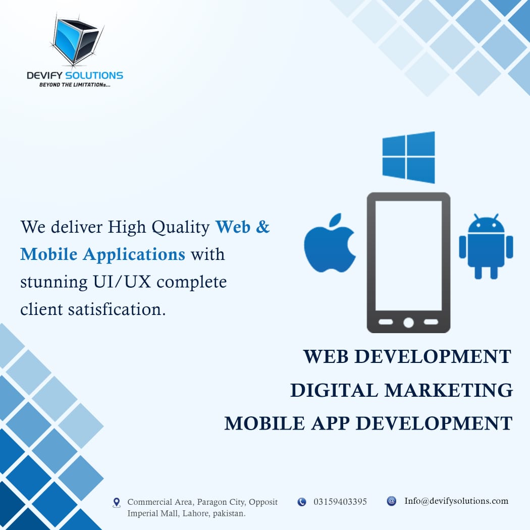 devifysol's tweet image. Team of more than 5 years of #experienced #Developers, 
Why us : Full #Back_End and #Front_End #Development, #Quick &amp;amp; #Quality #Delivery, 24/7 updates, #well_Architected #solutions 
#web_development
#Mobile_app_development
#Digital_Marketing