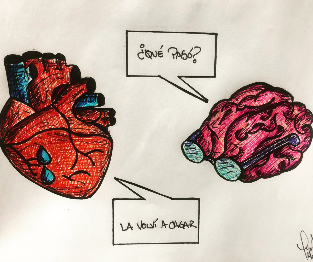 HooliganPats's tweet photo. 'Crónicas de Cere y Cora'
CERE: ¿Qué pasó?
CORA: La volví a cagar.
#CDMX #CiudadDeMexico #Doodle #Doodleando #GarabatosNocturnos #drawing #heart #brain #HooliganPats #CronicasDeCEyCO #DibujosParaHacerTiempo https://t.co/XSJK9sC1H3