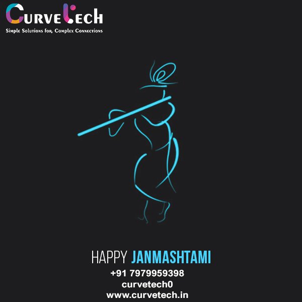 Premium Vector | Happy krishna janmashtami greeting with english lettering  design