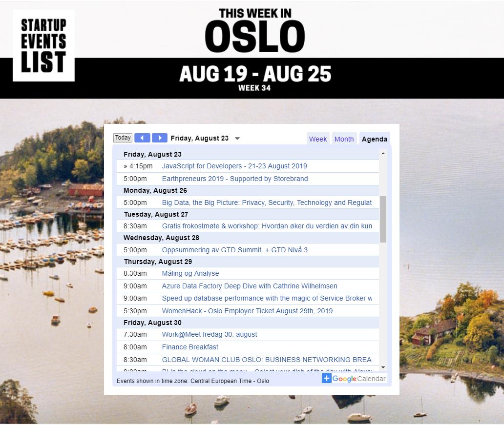 Startup Events List - Oslo tweet media