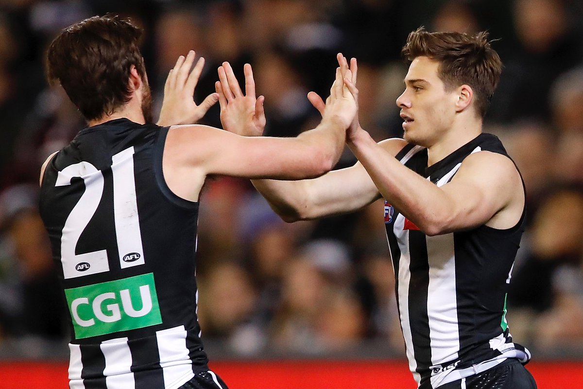 CollingwoodFC's tweet photo. JT! You little beauty!

Pies 74 - Bombers 64

#AFLPiesDons #GoPies https://t.co/xuJUpije3Z