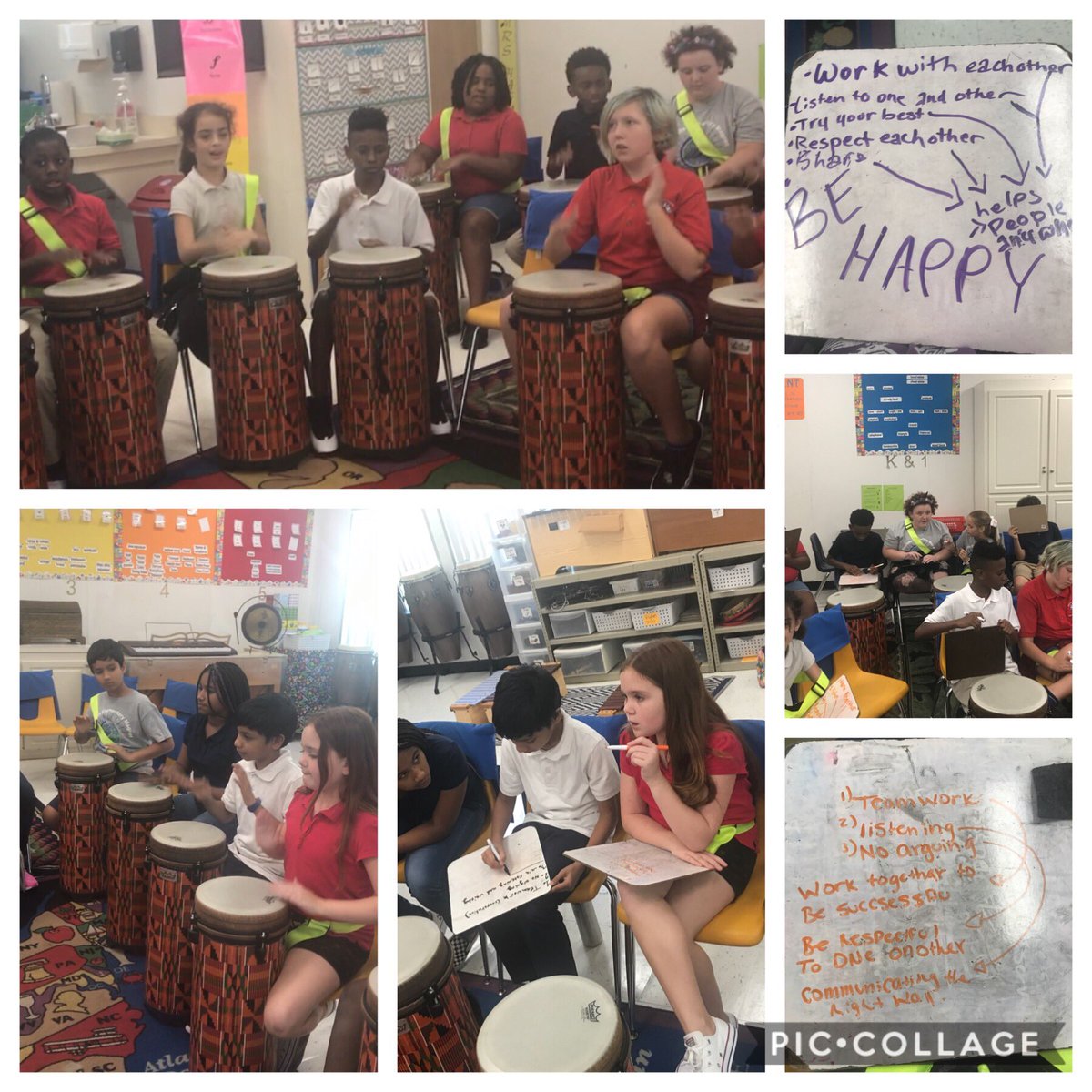 RHMusic6's tweet photo. Starting on a good note! 5th graders used drums and collaboration to explore what makes them successful as musicians and learners. #setupforsuccess @HCPSRiverhills @HCPS_Music @SDHCMagnet @ibpyp https://t.co/p85TN1w7ny
