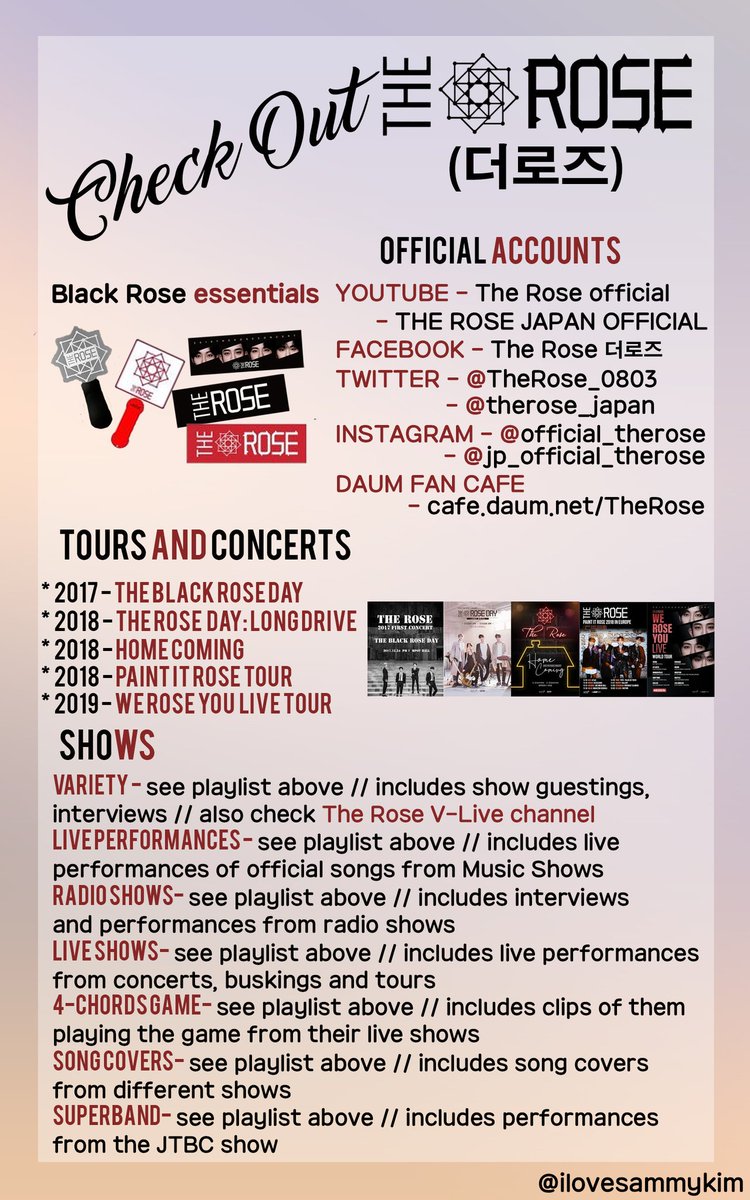ilovesammykim's tweet photo. 🌹GET TO KNOW THE ROSE 🌹

[UPDATED]
All MVs - https://t.co/XfQoHj1lt6
Covers - https://t.co/r5UW9u5Y1M
Live Shows/Concerts/Fancams - https://t.co/JohSVnmcL6
Variety - https://t.co/0PqMlGihUr
Radio - https://t.co/ZVqyjEvToF
Live Perfs - https://t.co/u3hoJoUzHX

#TheRose #더로즈 https://t.co/bVGH5UMcVE