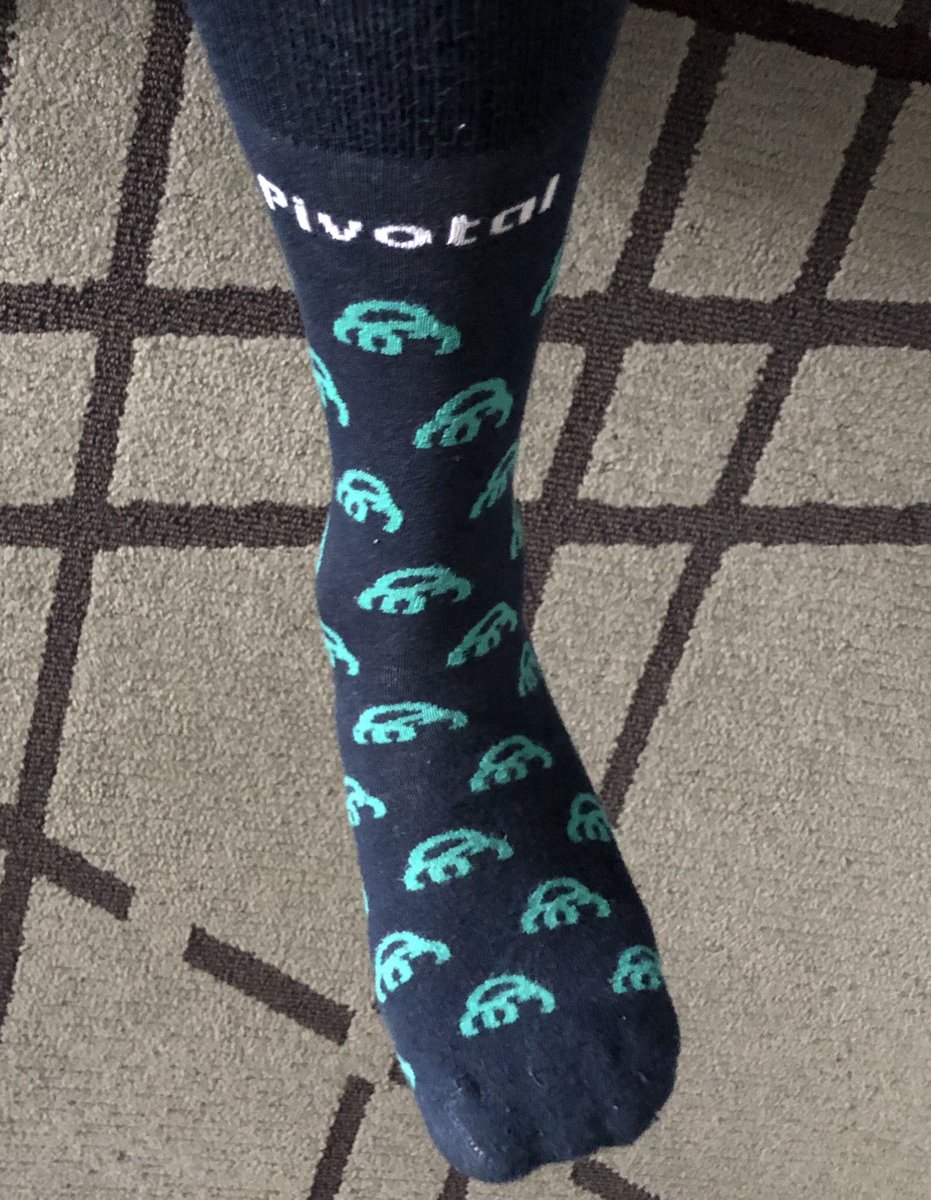 jeffreystrauss's tweet image. In recognition of last evening’s announcement that @VMware is acquiring @pivotal, I will wear my Pivotal socks for today’s talk—#multithreaded JS—at #CPL2019. 

See you at 10:15 in the Downs room!