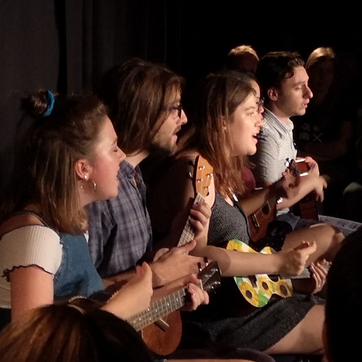 dgilmour's tweet photo. St Andrew's uni's student ukelele band playing to well deserved full house at #edfringe2019. @UkelearFusion https://t.co/QWDpsPGMhE