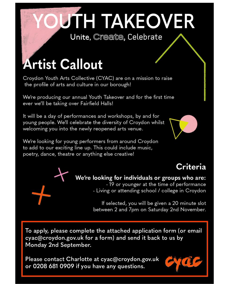 CYACyouth's tweet photo. We are on a mission to raise the profile of arts and culture in our borough. If you would like to get involved, please contact us on cyac@croydon .gov.uk for more info and application form! https://t.co/J303ePlVkW
