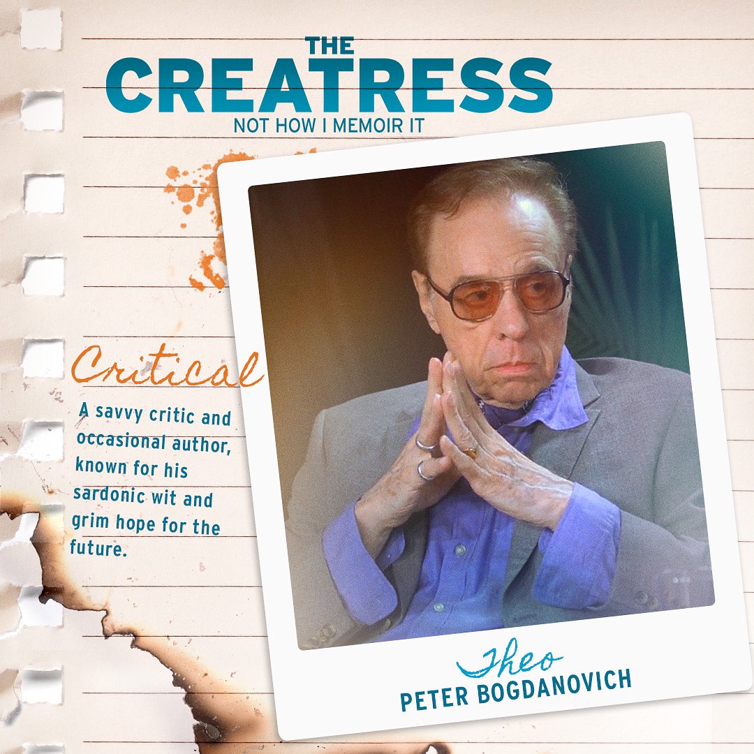 TheCreatressMov's tweet photo. Hollywood legend @blogdanovich is Theo, the amazing but acid literary critic in new film The Creatress! Available for pre-order now!

📌Pre-order on:
🔹 iTunes: https://t.co/fJ71vkq6DL
🌐 Visit the film's website for more outlets: https://t.co/L3abpdUNJq https://t.co/ZpC6f4p6IC