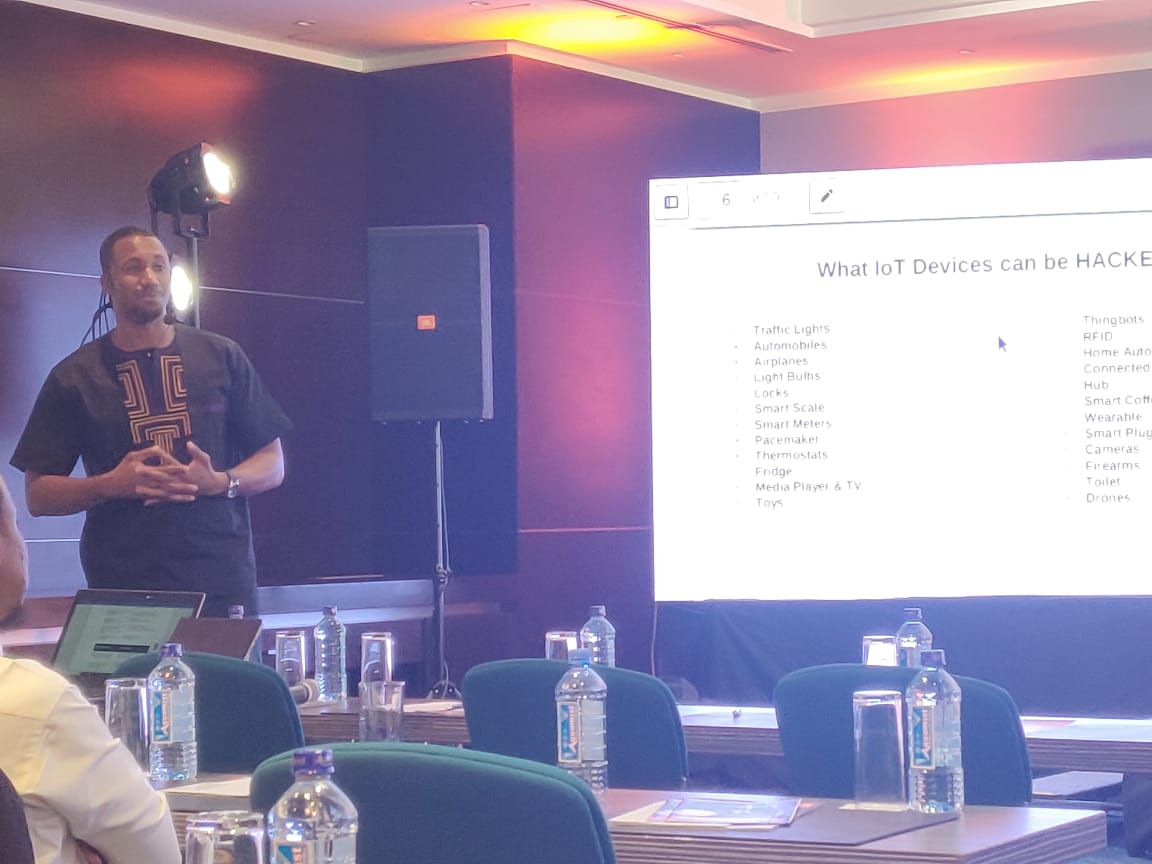 DiDataEA's tweet photo. Currently on stage, our Head of Cyber Security, Dr Bright Mawudor @BRIGHTZEED talking about Unlocking the Privacy of IOT. @DimensionDataEA
#CIOTAISummitEA
#FuelingDigitalDisruption
#InnovationInAction
#FUTUREWARE 
#TechnologyThatLetsYouTameTime
#MakingTheWorldWorkBetter https://t.co/k02E3Va9I5