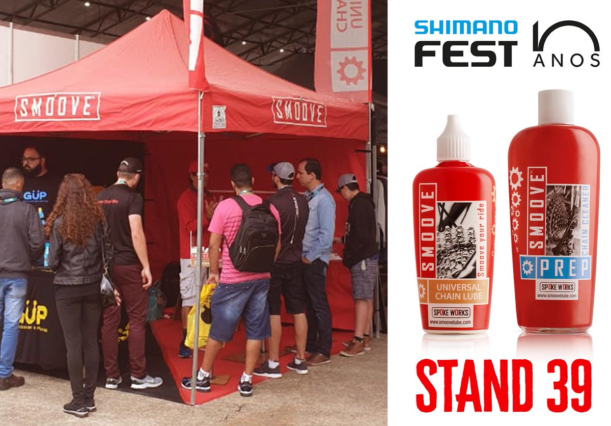 Smoove está no @shimanofest 2019 - São Paulo🇧🇷 Visite-nos no stand 39.

<a href="/ShimanoBrasil/">Shimano Brasil Bike</a> #smoovelube #shimanofest #brazilbike #festivaldabike #shimanofest #shimanofest10anos #bikenomemorial