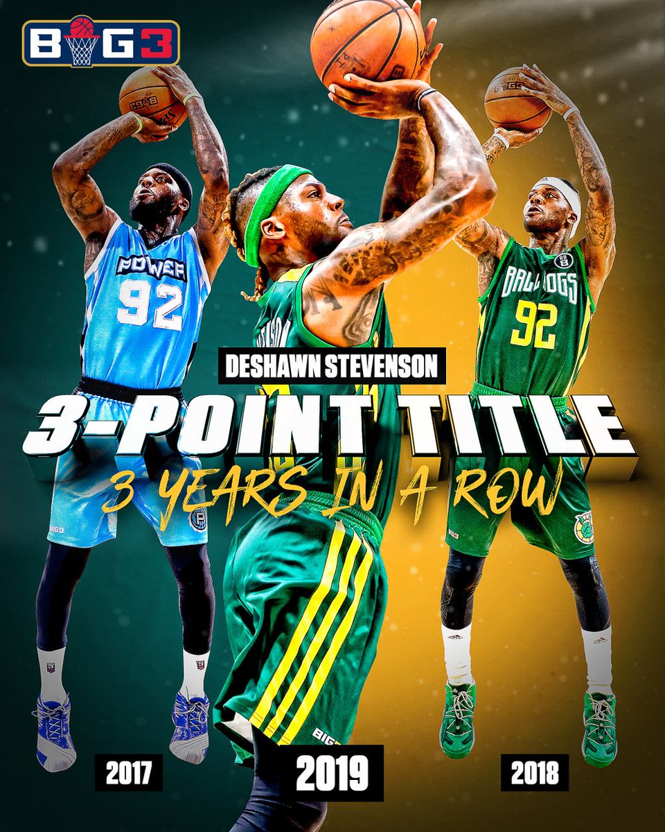 thebig3's tweet photo. DeShawn Stevenson is the 3-Point king 👑👑👑 #BIG3onCBS https://t.co/nqS4xyEYnv