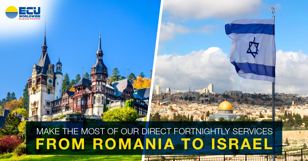 ECUworldwide's tweet photo. Now seamless movement becomes simpler! Move your cargo from #Romania to #Israel at an ease! To know more about our network visit https://t.co/TSf8j30mhz #Geographysimplified https://t.co/IUfUmNtz3m