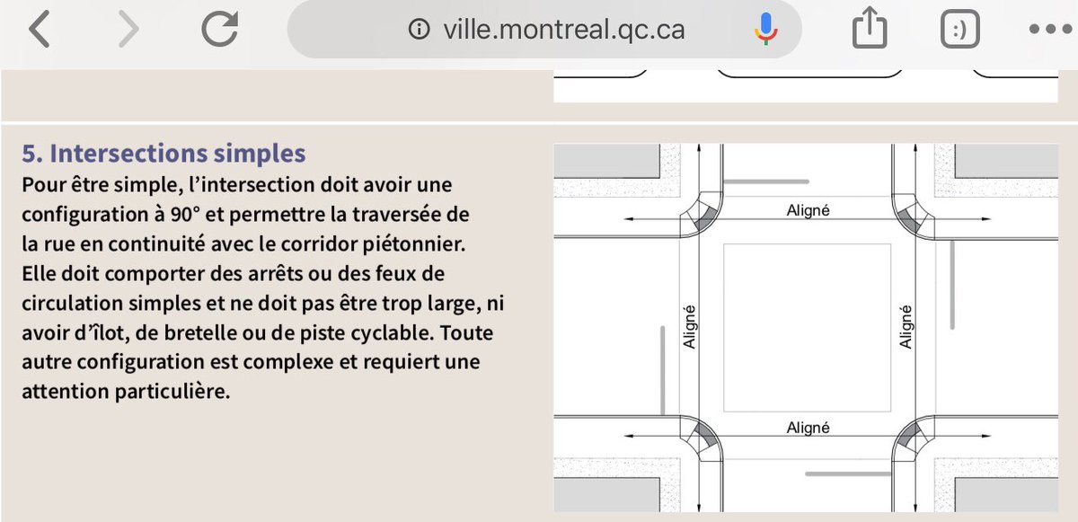 1/2 <a href="/Val_Plante/">Valérie Plante</a> <a href="/MariePlourde/">Plourde Marie (elle, she/her)</a> <a href="/mariagig/">Marianne Giguère (elle/her/she)</a> Pouvez-vous m’expliquer la logique du guide d’aménagements piétons de <a href="/MTL_Ville/">Ville de Montréal</a>? En quoi des traverses au ras de la chaussée, des bateaux faisant face au cœur de l’intersection et l’absence d’îlots sont-ils sécuritaires et confortables?