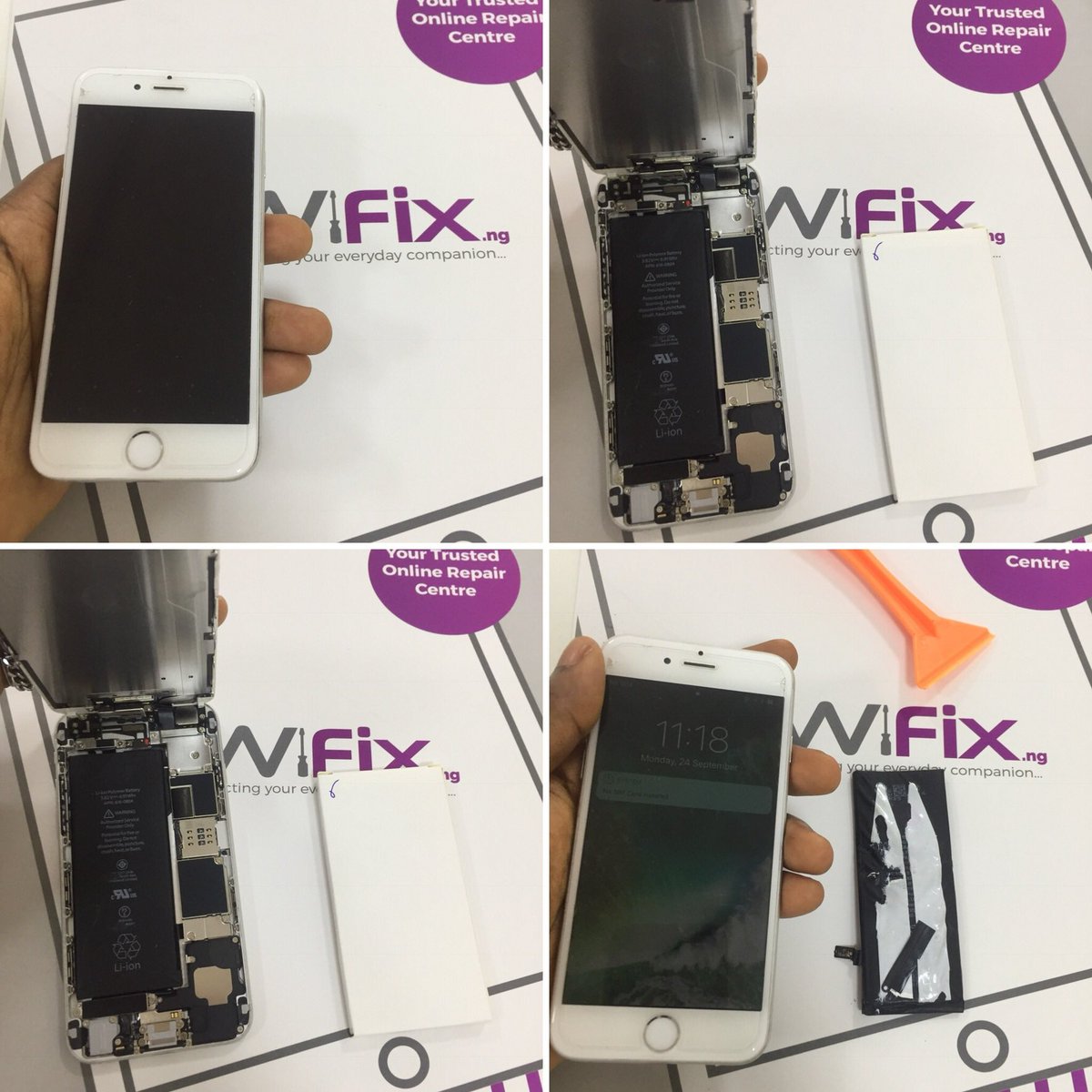 WiFixNG's tweet photo. ⠀
Check out our updated iPhone battery Replacement Price
iPhone 5 ,5s 4000
iPhone 6  6,500
iPhone 6s 7500
iPhone 6 Plus 7,500
iPhone 6s Plus 8000
iPhone 7 10000
iPhone 7 Plus 11500
iPhone 8 13000
iPhone 8 plus 14000
Visit us at 34 Adeniran Ogunsanya Street Surulere 
09020544495 https://t.co/DpCqK7esZC