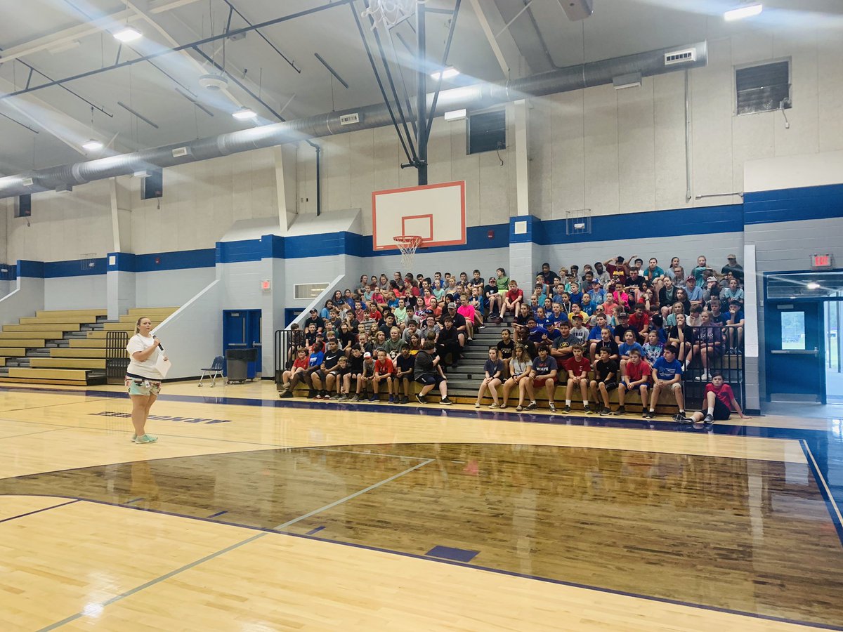 PRIDE Kickoff begins NOW! 7th grade is ready to show their PRIDE! #GreaterThings #TribePride