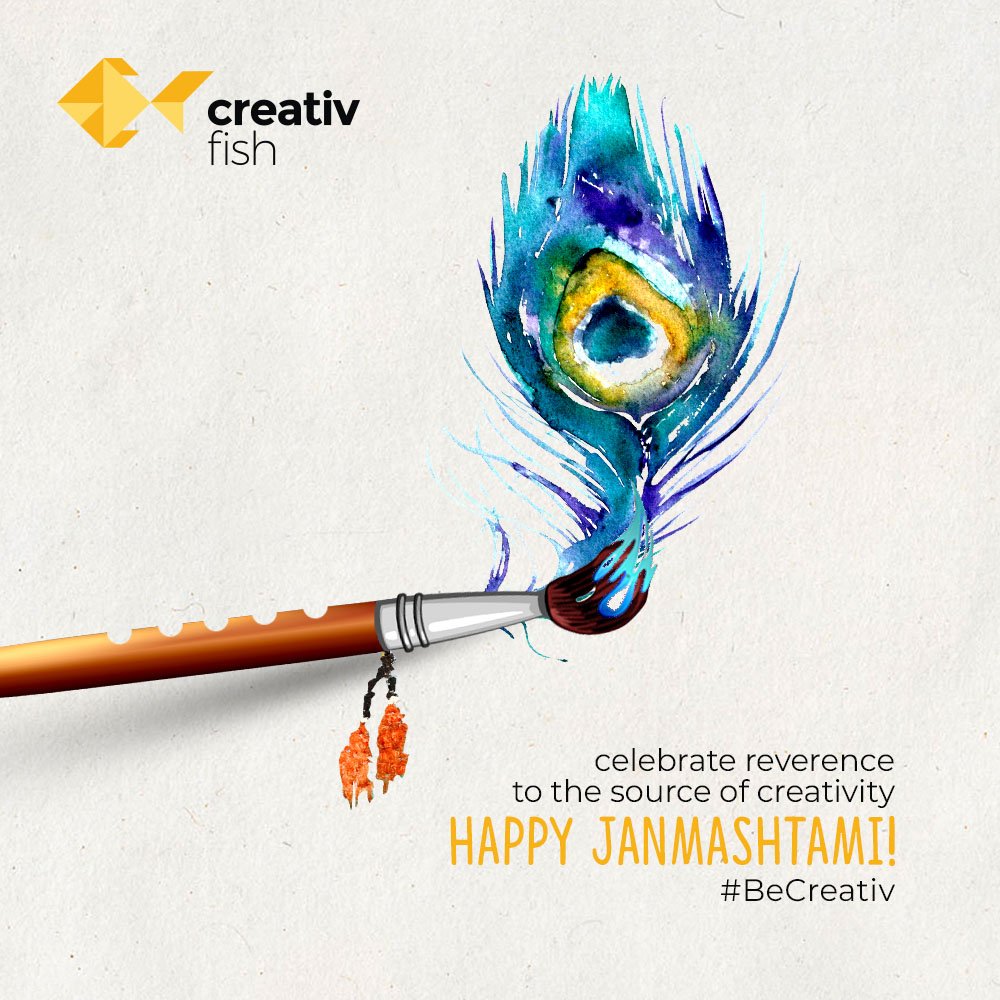 CreativFishTeam's tweet photo. Happy Janmashtami! #BeCreativ #CreativFish #HappyJanmashtami
.
.
#Janmashtami #Krishna #Celebration #Colours #Design #GraphicDesign #Branding #DigitalMarketing https://t.co/eqH0nt4KAC