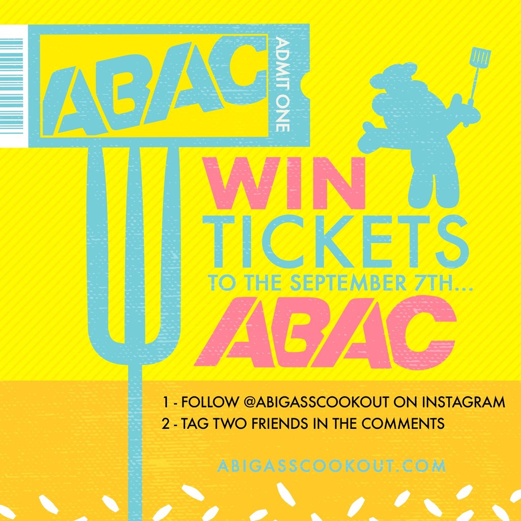abigasscookout's tweet photo. The end of the week is upon us! We’re giving TWO dope people a pair of tickets to #ABigAssCookout 🎟🔥 Here’s how to enter
1. Make sure you’re following us on Twitter
2. Mention 2 homies in the comments
The two winners will be announced tomorrow. Good luck! #TGIFgiveaway #ABAC https://t.co/MKl7Y9cGQ2