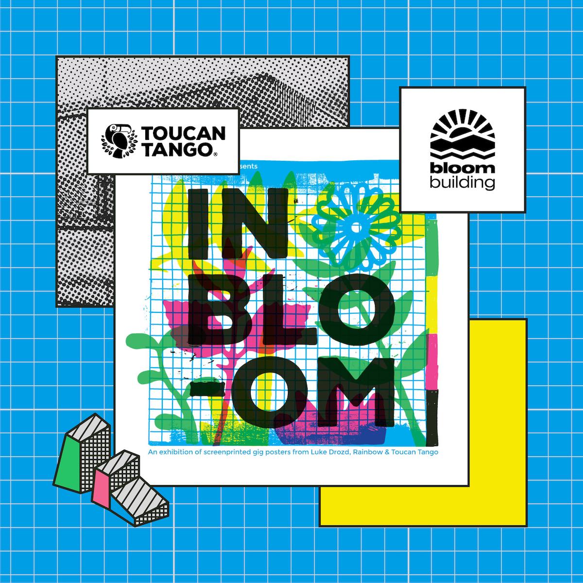 future_yard's tweet photo. In Bloom is a screenprint poster exhibition, which runs in @Bloom_Building for the duration of #futureyardfest
Featuring work selected and designed by the geniuses from @ToucanTango_, @lukedrozd and #Rainbowposters.
Check it out if you haven't already done so! https://t.co/ANastJyKvM