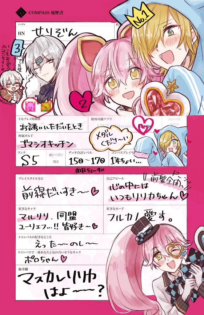 #コンパス履歴書
愛すべきギルメンが知らないうちに描いてくれた!!!!!感激すぎる……かわいい〜〜…わかられてる………(?) 