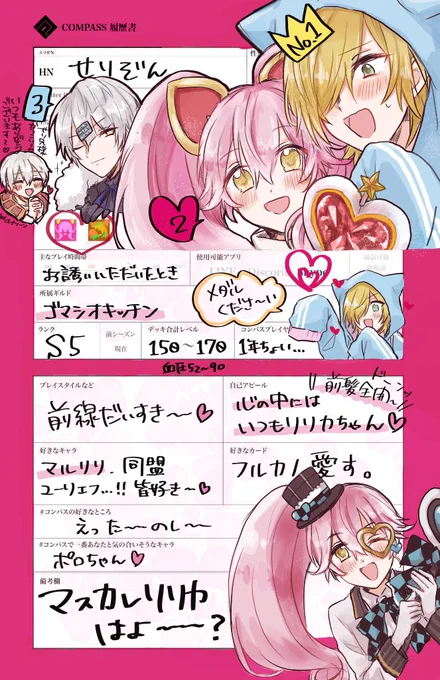 #コンパス履歴書
愛すべきギルメンが知らないうちに描いてくれた!!!!!感激すぎる……かわいい〜〜…わかられてる………(?) 