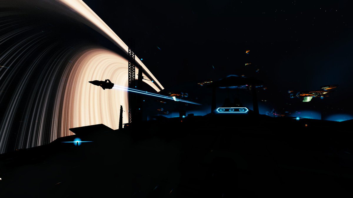 S_BixlerPhoto's tweet photo. Flying out of a #starwars type freighter right into a scene like this...@NoMansSky @hellogames #NoMansSkyBeyond #NoMansSky #ringplanets #space https://t.co/fAUEtQYusU