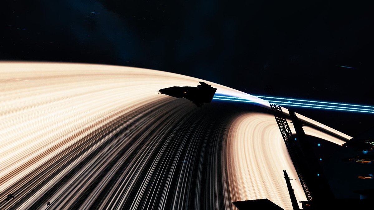 S_BixlerPhoto's tweet photo. Flying out of a #starwars type freighter right into a scene like this...@NoMansSky @hellogames #NoMansSkyBeyond #NoMansSky #ringplanets #space https://t.co/fAUEtQYusU