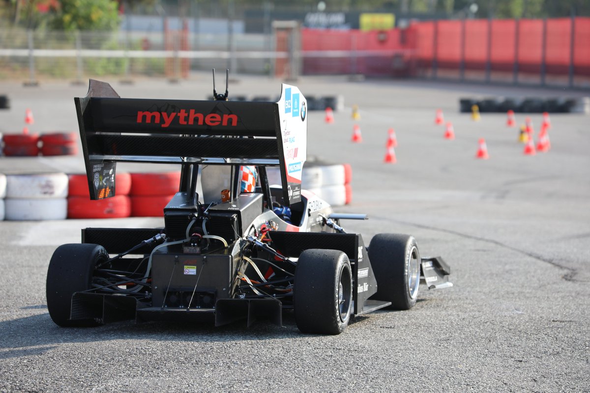 mythen is back on track and hitting the practice area! After the Cost &amp; Manufacturing event, we will prepare the car for skidpad. #FSS10years