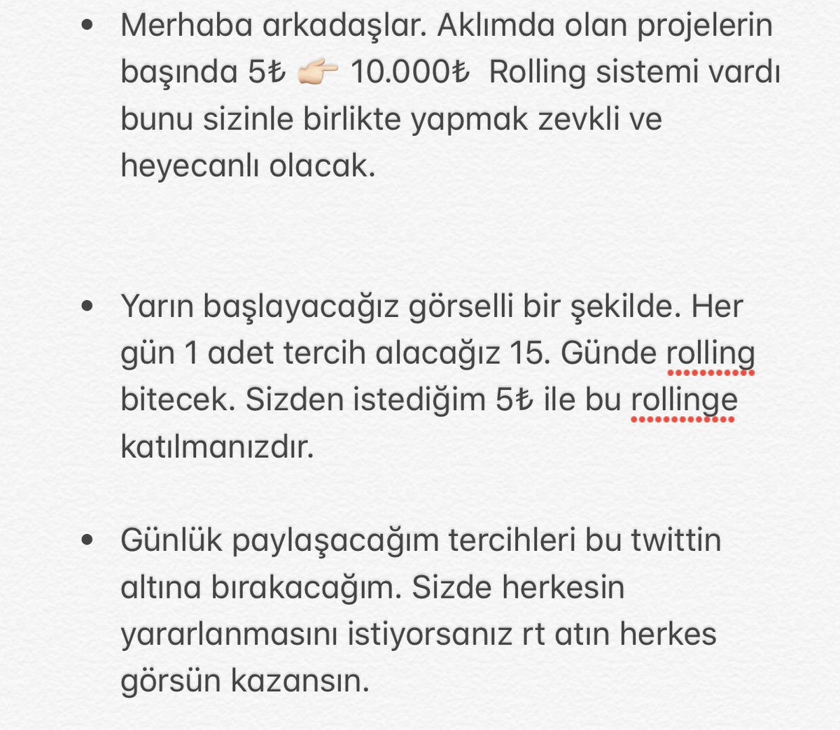 🔥 5₺ 👉🏻 10.000₺ Rollingi🔥

Daha önce denedik ve 4. Adımda malesef şansız bir şekilde kaybetmiştik. Şimdi Tekrardan başlayacağız inancınızı DİRİ tutun.

• YİNE YENİDEN •

- Herkes katılsın kazansın istiyorsanız Rt atmanız yeterli olur. ⚡️

💸 23.08.2019 ⏳ 16.09.2019 💰