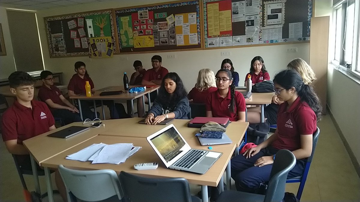PremsonSaleth's tweet photo. We begin our day with 5-minute mindfulness meditation - D1C Homeroom #SISreads #SISlearns @SIS_secondary https://t.co/T0yZPfPE53