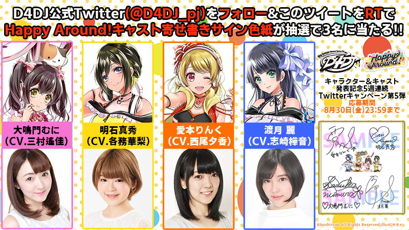 🧡D4DJキャラクター＆キャスト発表記念5週連続Twitterキャンペーン第