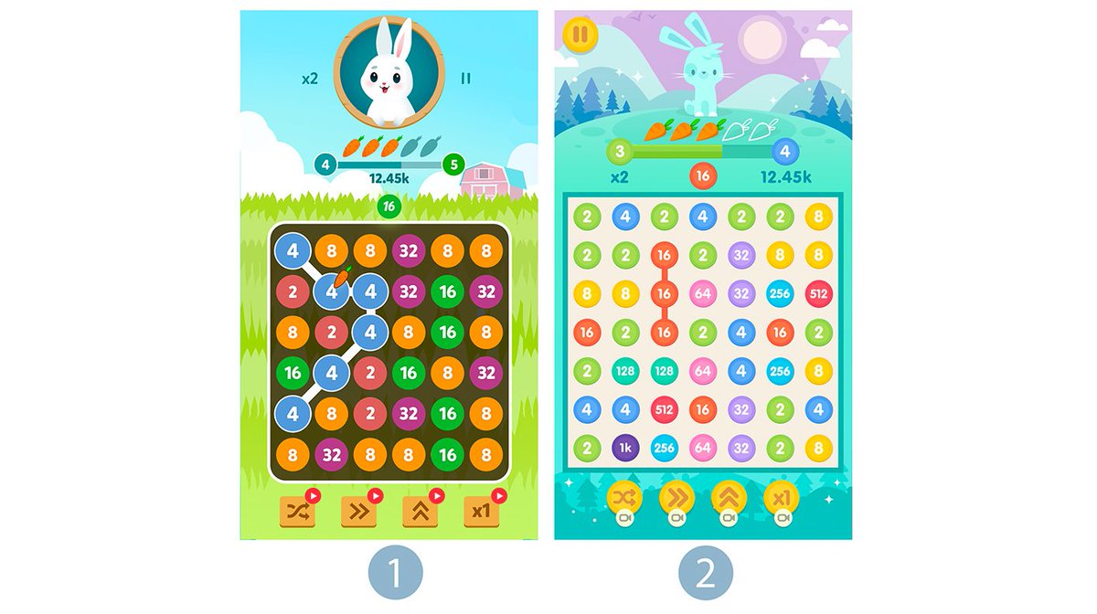 weqstudios's tweet photo. Our next game #BunnyConnect is finally down for two different designs! We would like you to tell us which one is your favorite. Thanks! https://t.co/EkcBseutAa