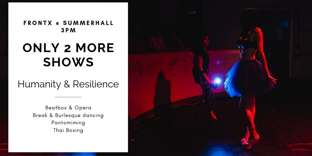 📯📯📯📯LAST CHANCE 📯📯📯📯

Only 2 shows left before we head back to Belgium!  

TODAY &amp; TOMORROW <a href="/Summerhallery/">Summerhall</a> 

🎟️🎫 -> tickets.edfringe.com/whats-on/frontx 

#Lastchance #Makeyourfringe #finalruns #nowornever #edfringe #resilience