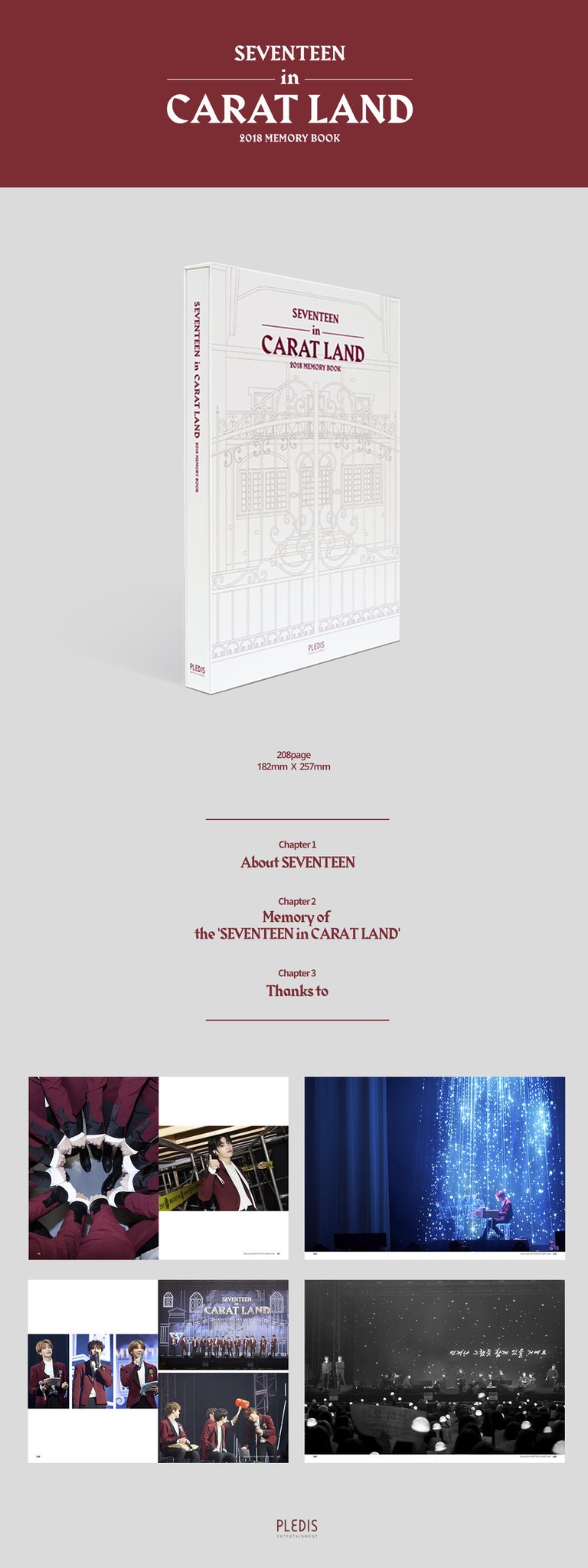 アイドル SEVENTEEN in CARAT LAND 2018 MEMORY BOOK SEVENTEEN Carat Land Official Goods - Memory Book 2017 2018