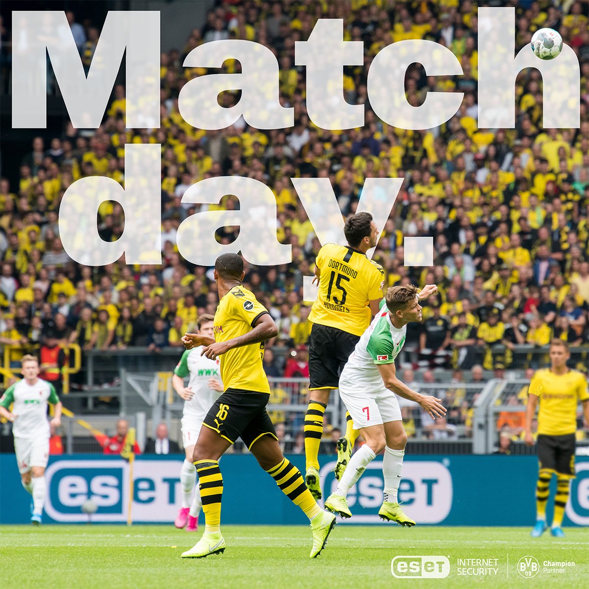 ESET_de's tweet photo. 🗓 Heute ist erster Auswärts-Spieltag von Borussia Dortmund in der Bundesliga Official! 😀 Wir freuen uns darauf und wünschen viel Erfolg und ein tolles Spiel gegen den 1. FC Köln! #BVB #BVBESET #EureLiebeIstSicher #koebvb https://t.co/Ue4KboVoiL