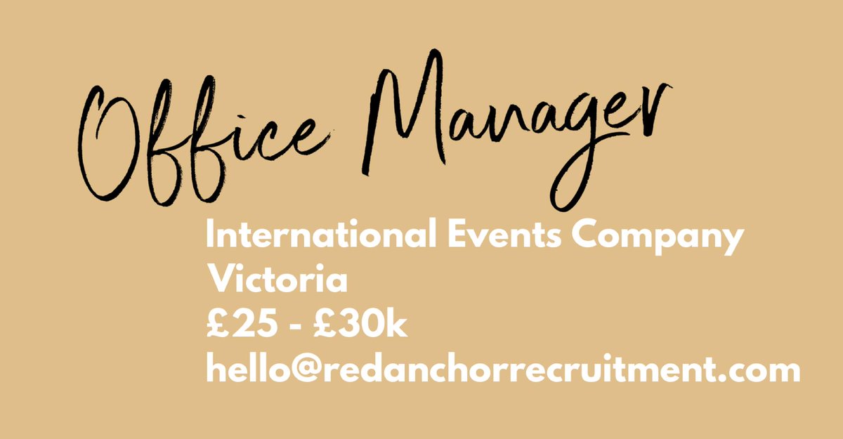RedAnchorJobs's tweet photo. We have an exciting new opportunity for a junior #OfficeManager.  You will need to be organised, able to #thinkcritically, #creatively, able to #anticipate the needs of those around you. Get in touch today by sending your CV through to hello@redanchorrecruitment.com https://t.co/kAjO1hftop