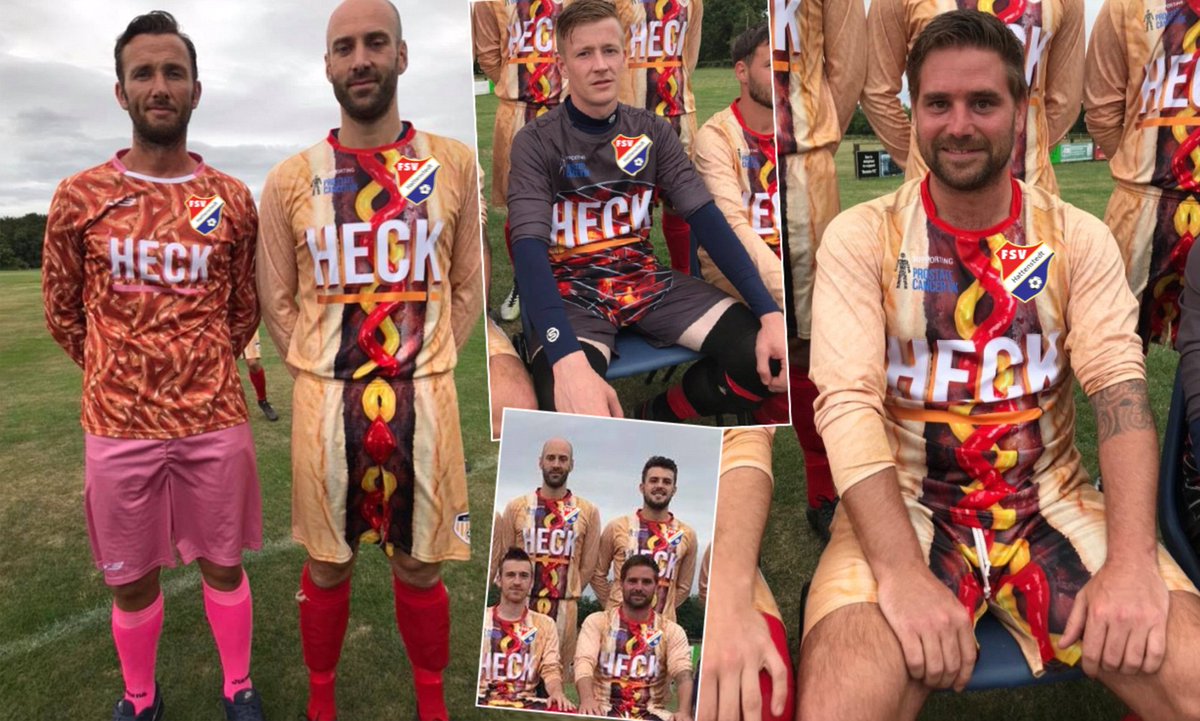 fsvhattenstedt's tweet photo. Kurz vor dem Saisonstart haben wir unsere neuen Trikots vorgestellt! Wir danken unserem Sportsfreund und Imbisskönig Willi Heck als Trikotsponsor und für die dezente Inspiration in Sachen Design.
#hattenstedt #fcbwhat #WeAreWurst https://t.co/4zBYYqiWeE