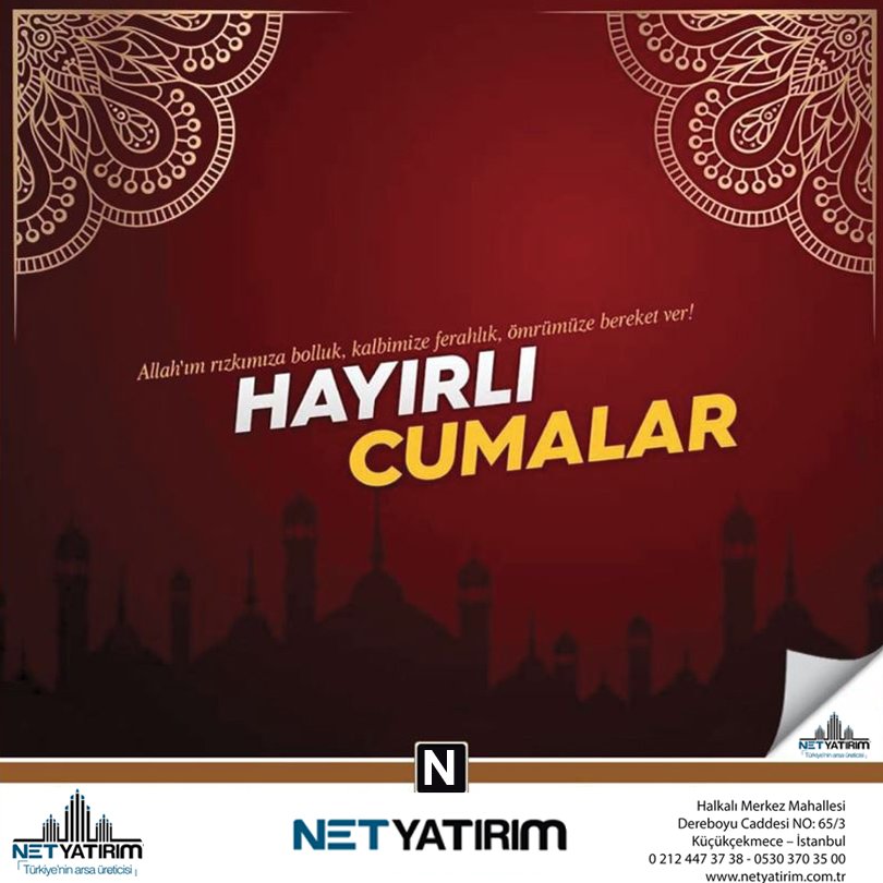 Allah'ım bize "İNŞALLAH OLUR" diye dua edip hayalini kurduğumuz hakkımızda hayırlı olan her şeyin "ÇOK ŞÜKÜR OLDU" sevincini yaşat. 
Hayırlı Cumalar
netyatirim.com
#arsa
#yatirim
#tapu