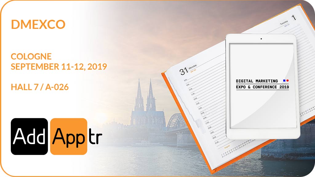 AddApptr_GmbH's tweet photo. MEET @AddApptr_GmbH @dmexco in Cologne! To set up a meeting please contact our team: https://t.co/bRIg56iHkn https://t.co/CQ485jz24D