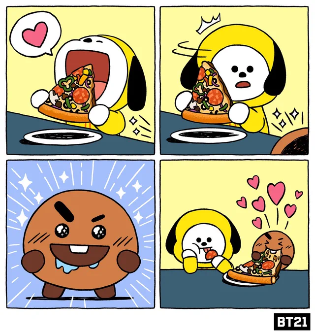 Bon appetit! ?

#FriendShip #Sharing #CHIMMY #SHOOKY #BT21 