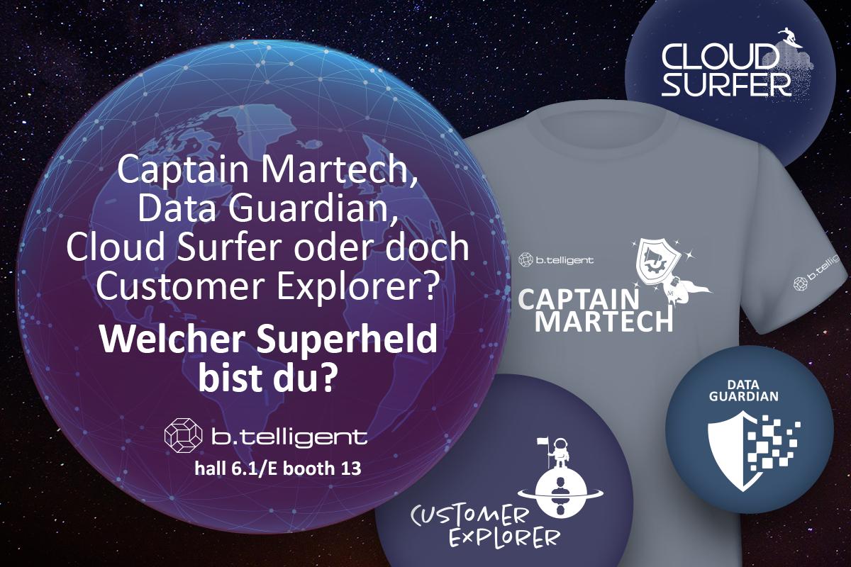 Wir machen euch auf der <a href="/dmexco/">DMEXCO</a> zu Helden! Findet in unserer Umfrage eure geheime #Marketing-Superkraft und gewinnt eines unserer b.hero Shirts! Gleich mitmachen: bit.ly/2ZoChw6 #DMEXCO19 #MarketingHero