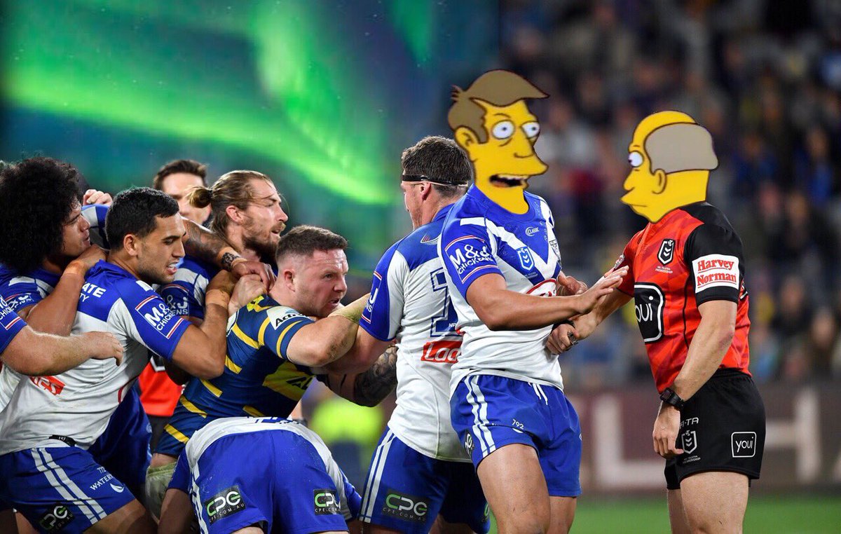 Aurora borealis?! At this time of year, at this time of day, in this part of the country, localised entirely within BankWest Stadium? <a href="/SimpsonsNRL/">Simpsons NRL Quotes</a>