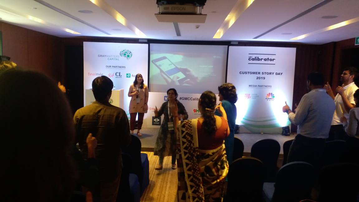 GMC_Impact's tweet photo. Thanks to the @questalliance team, our audience at #GMCCalibrator Customer Story day is up on its feet. Practically showcasing how to engage the audience better..something which they are doing while skilling young people with their #QuestApp. https://t.co/1QNzBx2GyA