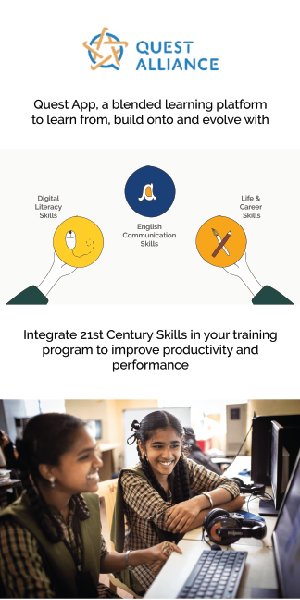 GMC_Impact's tweet photo. Skilling the future workforce with #21stcenturyskills via its blended learning platform. That's what our #GMCCalibrator cohort member @questalliance is imparting via its #QuestApp calibrated for better user engagement and learning outcomes through our #accelerator https://t.co/lHkiNgoMXR
