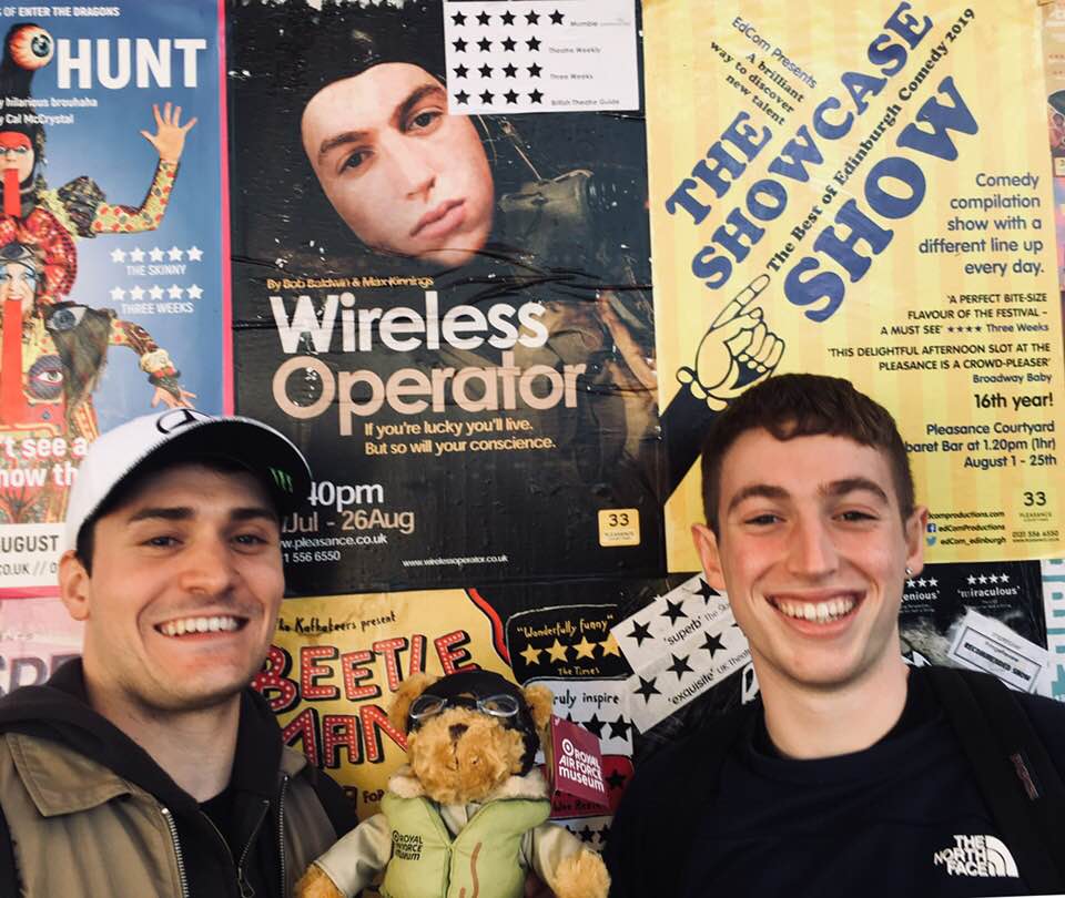 WirelessOp's tweet image. Our amazing lead @TheThomasDennis and #posterboy Joe Baldwin, grandson of J.J Baldwin 😍#wirelessoperator @edfringe @ThePleasance ⭐⭐⭐⭐⭐