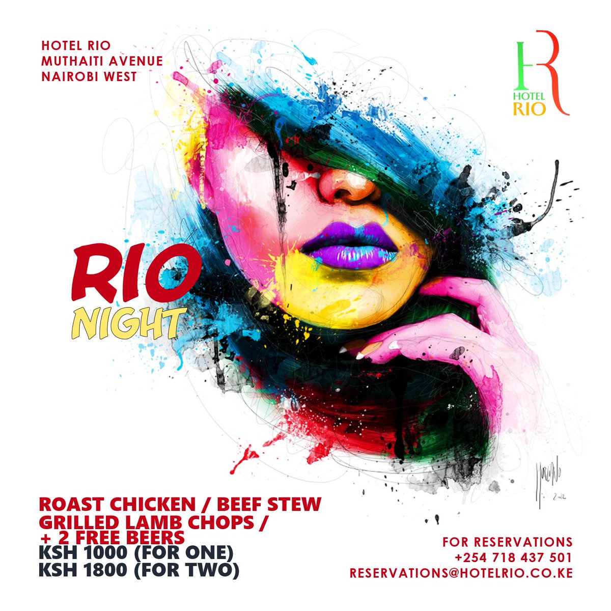 HotelRioNairobi's tweet photo. Every Friday we are @HotelRioNairobi for the culture!
From mouth-watering spicy marinated lamb chops, to flavorful roast chicken or some luscious beef stew - there's always something for everyone!
🥩🍗🍽🍹🍻 #RioNight #TwendeRio https://t.co/MtmHRp26V0